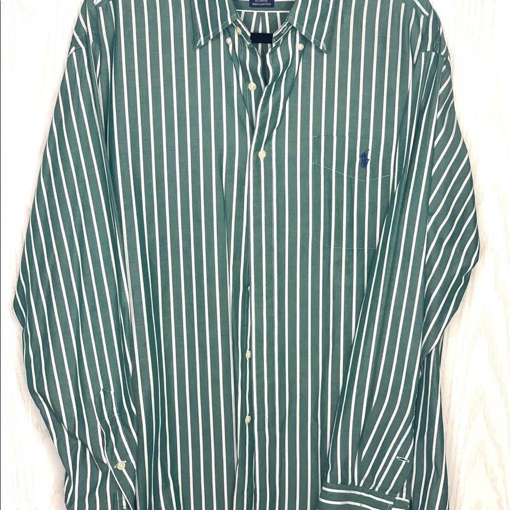 Polo Ralph Lauren Blaire Green Striped Button Down